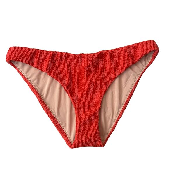 J. Crew Swim Scrunchie Hipster Bikini Bottoms Orange L Large New - Picture 1 of 6